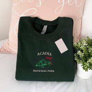 Acadia National Park Embroidered Crewneck